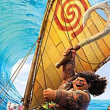 Плакат "Мауї серфіт на човні, Moana", 38×60см, фото 2
