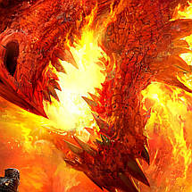 Плакат "Дракон та воїн на стіні замку", 60×42см, фото 2