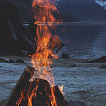 Плакат "Скандинавський пейзаж, багаття біля води", 60×40см, фото 2