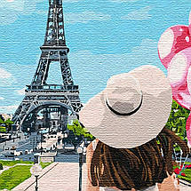 Плакат "Париж, репродукція малюнка, Paris, France", 60×60см, фото 2
