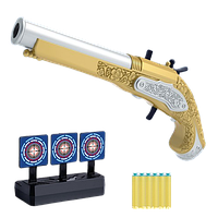 Піратський пістолет з м'якими кулями та мішенями (голд)