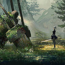 Плакат "Ніа Отомата, NieR: Automata, 2B", 60×43см, фото 2
