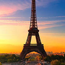 Плакат "Єлисейські поля і Ейфелева вежа на заході сонця, Париж, Paris, France", 40×60см, фото 2