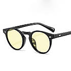 Окуляри круглі чорна оправа з жовтими лінзами