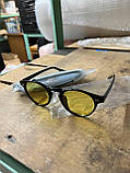 Окуляри круглі чорна оправа з жовтими лінзами, фото 3