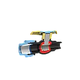 Кран кульовий 32 мм затискний (ЗЗ) пластиковий для ПНД труб, фото 3