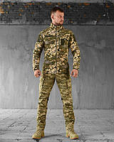 Тактичний костюм кофта і штани Піксель, військова форма на флісі зі вставками з плащової тканини Весна