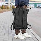 Рюкзак ROLLTOP Neptun міський чорний тканинний на 18 -23 літрів РОЛ ТОП, фото 9