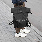 Рюкзак ROLLTOP Neptun міський чорний тканинний на 18 -23 літрів РОЛ ТОП, фото 8