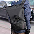 Рюкзак ROLLTOP Neptun міський чорний тканинний на 18 -23 літрів РОЛ ТОП, фото 10