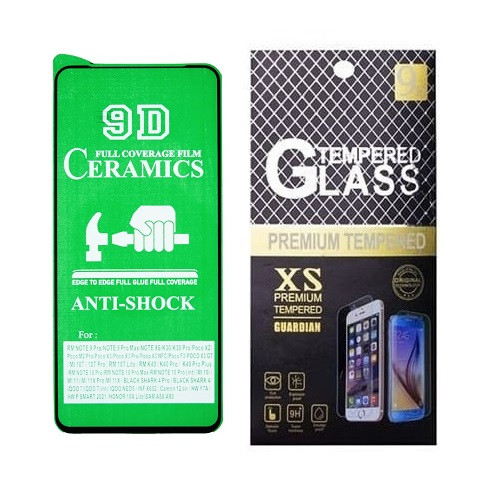 Протиударна захисна плівка Ceramics 9D для Realme GT2 Pro, Realme GT Neo 3 з чорною рамкою, глянцева