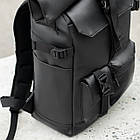 Міський рюкзак Roll top Rytm із еко шкіри чорний з відділенням для ноутбука на 20-25 л ролтоп, фото 9