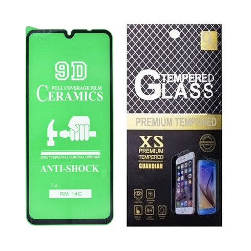 Протиударна захисна плівка Ceramics 9D для Xiaomi Redmi 14C, Redmi 14R з чорною рамкою