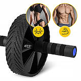 Ролик (гімнастичне колесо) для преса 4FIZJO Ab Wheel Black/Blue (P-5907739314857), фото 7