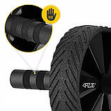 Ролик (гімнастичне колесо) для преса 4FIZJO Ab Wheel Black/Blue (P-5907739314857), фото 9