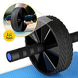 Ролик (гімнастичне колесо) для преса 4FIZJO Ab Wheel Black/Blue (P-5907739314857), фото 8