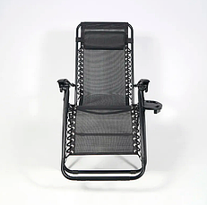 Розкладне крісло шезлонг LEOBRO Zero Gravity темно-сіре (HT-167D DARK GREY), фото 3