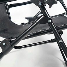 Розкладне крісло шезлонг LEOBRO Zero Gravity Чорне (HT-167D BLACK), фото 6