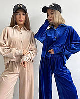 Жіночий велюровий костюм оверсайз