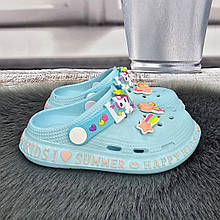 Крокси сабо дитячі для дівчинки блакитні пінка Gipanis 1715_2