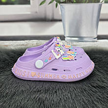 Крокси сабо дитячі для дівчинки бузкові пінка Gipanis 1715_2