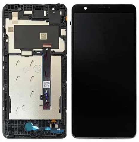 Дисплей (екран) для ZTE Blade A31 Plus 2021 + touchscreen, чорний, з передньою панеллю, фото 1