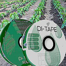 Крапельна стрічка емітерна Di-Tape крапельниці через 10 см витрата 1,00 л/год, довжина 1000 м, в упаковці - 1 шт. (DI-10-1000), фото 3