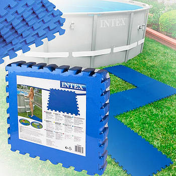 М'яка модульна підстилка 8 шт для басейнів Intex 29081 Підстилка Пазл 50х50x1 см Синій