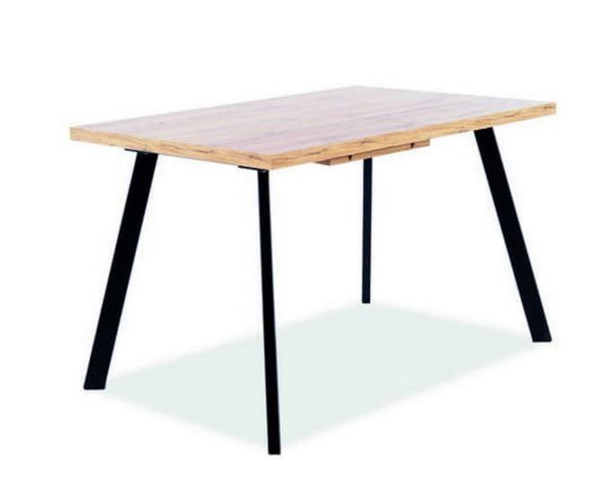 Стіл обідній Brick метал стільниця МДФ Дуб артизан/Чорний 120-160х80 см (SignalTM)