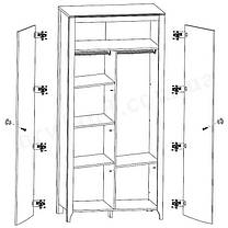 Шафа Каріна комбінована SZF2D  2200х1030х590мм німфея альба + дуб сонома трюфель  Гербор, фото 4