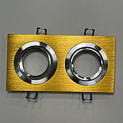 Золотий точковий врізний подвійний металевий світильник (47-1235-2 GD)