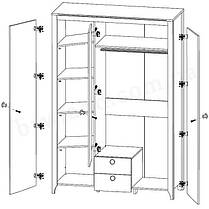Шафа Каріна SZF3D2S 2200х1480х590мм німфея альба + дуб сонома трюфель Гербор, фото 3
