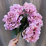 Штучні квіти букет півоній 40 см пудровий, фото 2