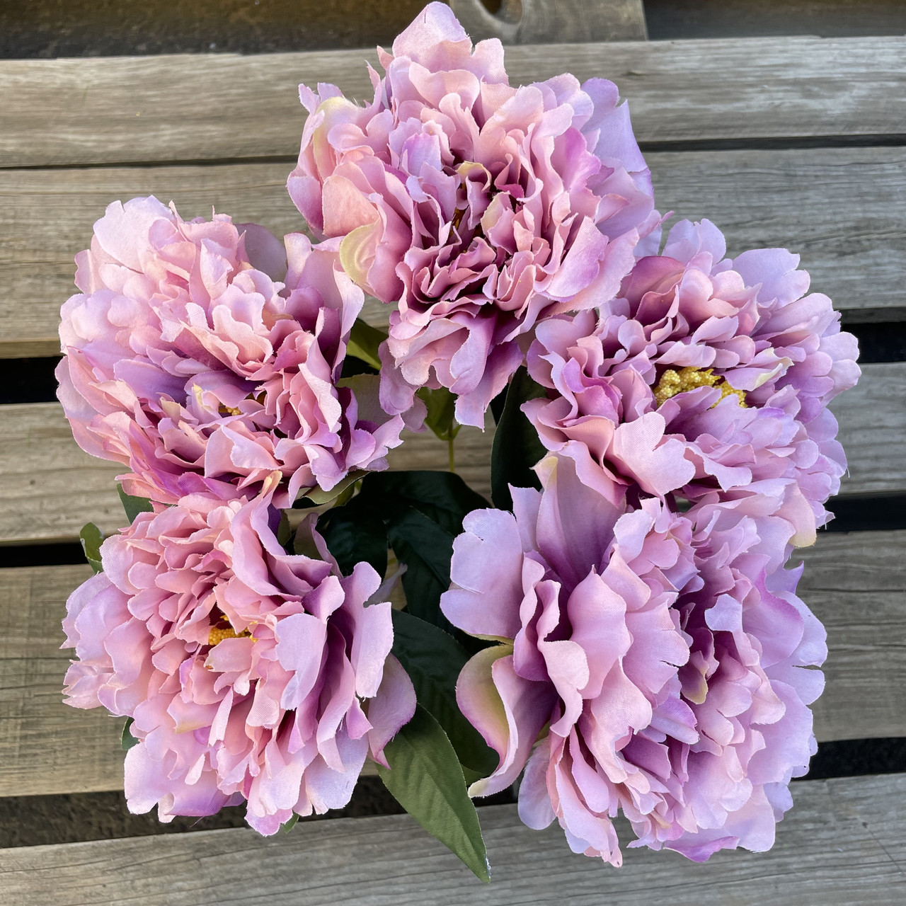 Штучні квіти букет півоній 40 см пудровий, фото 1