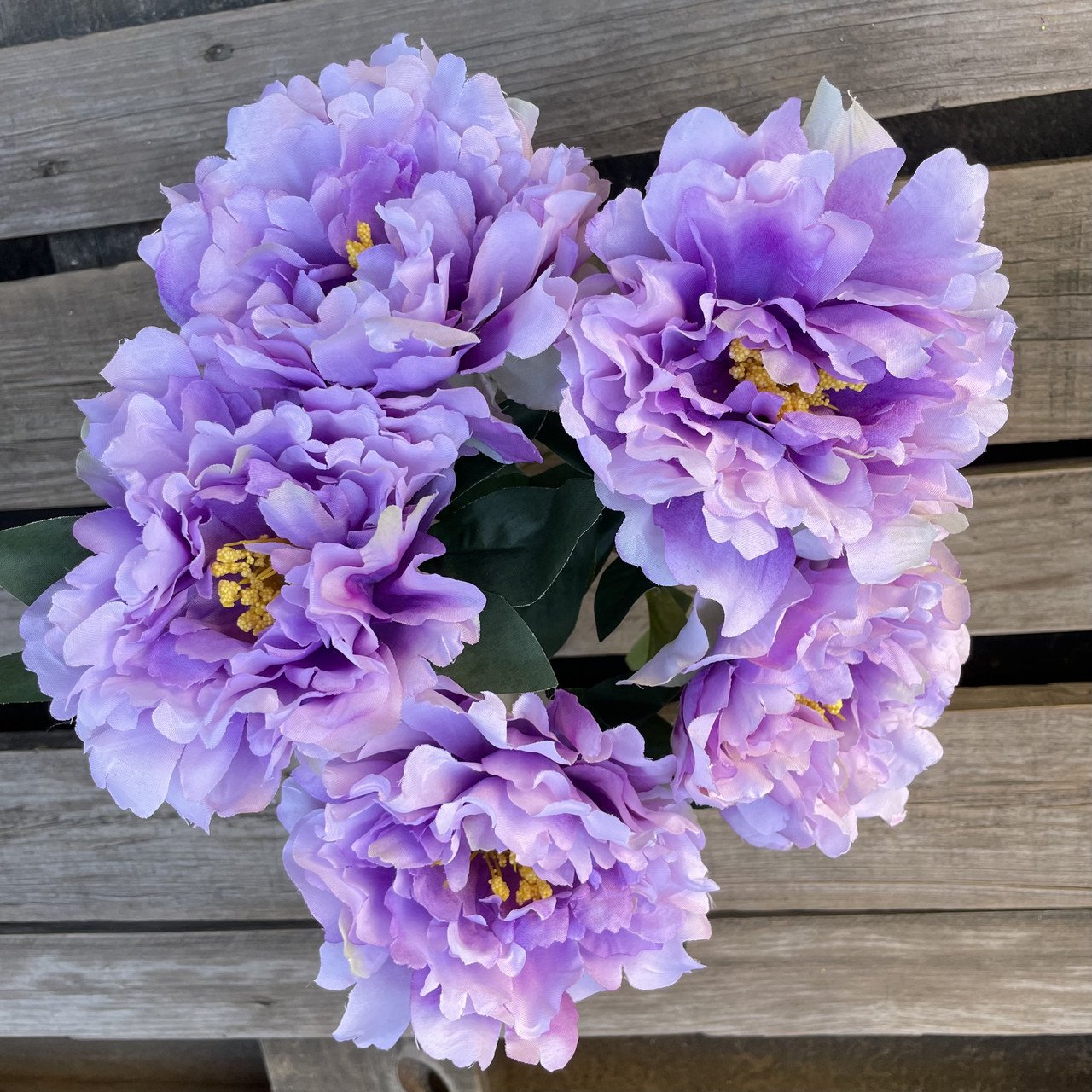 Штучні квіти букет півоній 40 см бузковий, фото 1