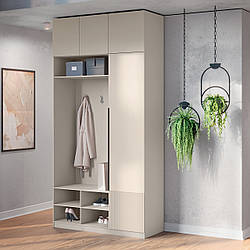 Сучасний передпокій 125 см з антресоллю вішалкою тумбою для взуття глибиною 45 см МДФ Лайн Елегант Київський Стандарт