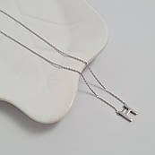 Кольє срібне ланцюжок з підвіскою літерою Н без каменів