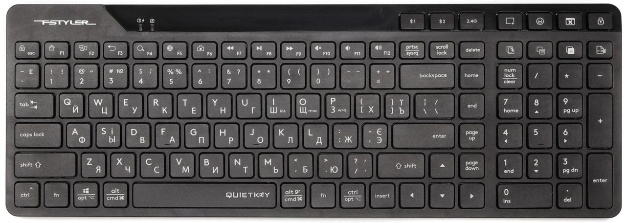 Клавіатура бездротова A4Tech FBK27C AS чорна, фото 1