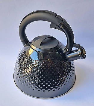 Чайник із нержавіючої сталі зі свистком 3 л Edenberg EB-8854B Чорний