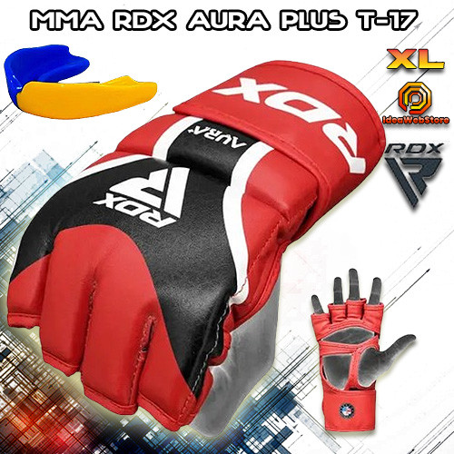 Рукавички для ММА змішаних єдиноборств рукопашного бою червоні ММА RDX AURA PLUS T-17 RED розмір XL