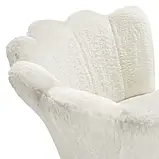 Зручне крісло зі штучного хутра Stella, кремовий/золотий колір, фото 6