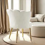 Зручне крісло зі штучного хутра Stella, кремовий/золотий колір, фото 3