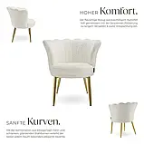 Зручне крісло зі штучного хутра Stella, кремовий/золотий колір, фото 7