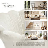 Зручне крісло зі штучного хутра Stella, кремовий/золотий колір, фото 9