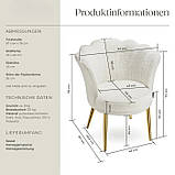 Зручне крісло зі штучного хутра Stella, кремовий/золотий колір, фото 8