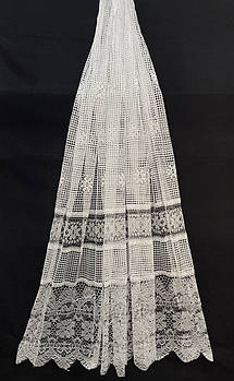 Коротка тюль сітка на метраж, білого кольору, висота 1,5 м (131-22)