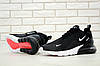 Чоловічі та жіночі кросівки Nike Air Max 270 Black White Взуття Найк Аир 270 чорні текстиль сітка демісезон, фото 7
