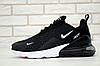 Чоловічі та жіночі кросівки Nike Air Max 270 Black White Взуття Найк Аир 270 чорні текстиль сітка демісезон, фото 8