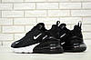 Чоловічі та жіночі кросівки Nike Air Max 270 Black White Взуття Найк Аир 270 чорні текстиль сітка демісезон, фото 9