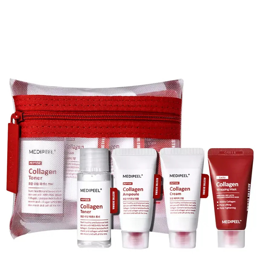 Пробний набір косметики з лакто колагеном MEDIPEEL Red Lacto Collagen Skin Care Trial Kit, фото 1
